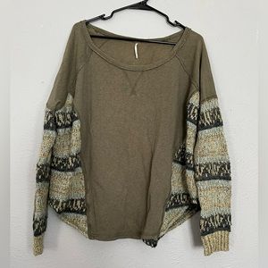 Free People Knitted Sleeve Top size Medium